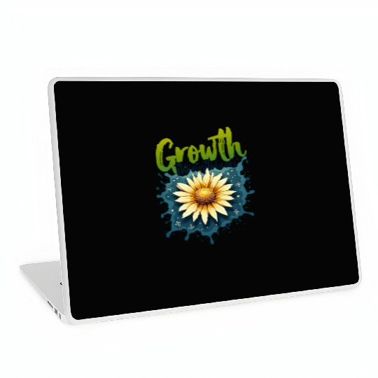 Motivational Sunflower Artwork with Inspirational Laptop Skins