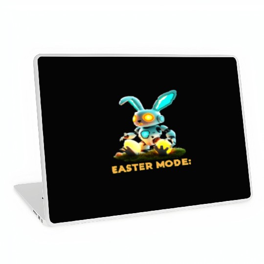 Easter Mode Activated - Robot Bunny Laptop Skins