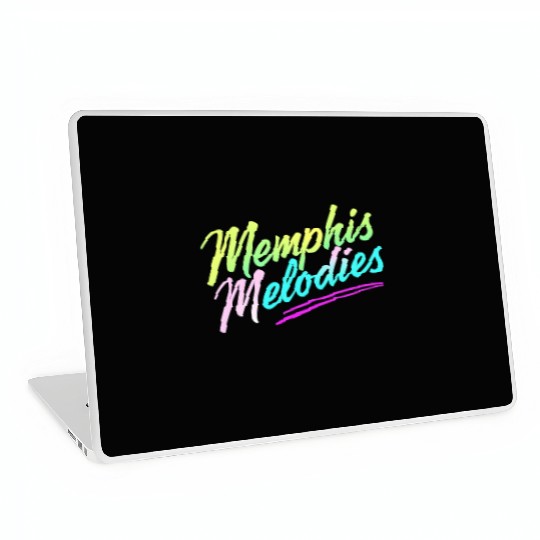 Memphis Melodies Pastel Vibrant Typography Art Laptop Skins
