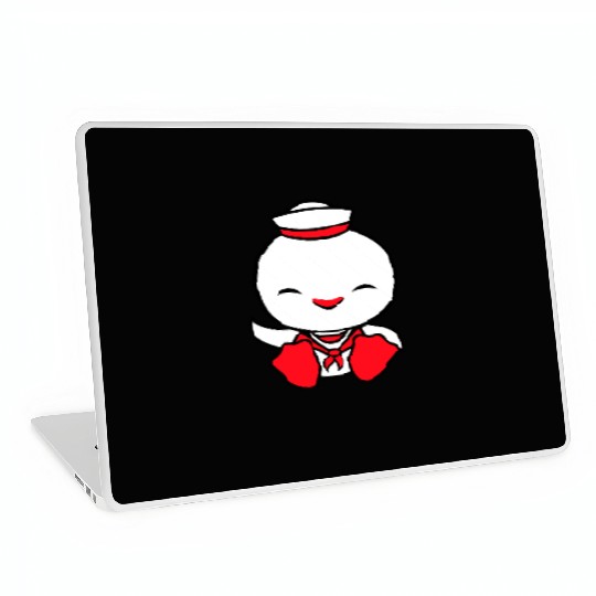 Duck sailor sailor hat waving happily fisherman Laptop Skins