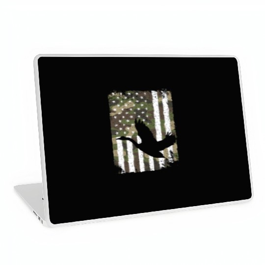Goose Hunting Camo US Flag For Hunter Camouflage Laptop Skins
