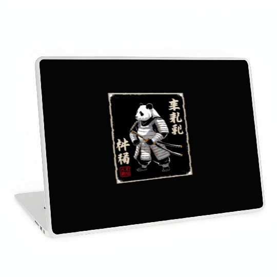 Panda Samurai In Japanese Ukiyo-e Laptop Skins