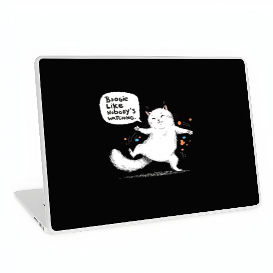 Happy Dancing Cat – Cute Funny Cat Lover Design Laptop Skins