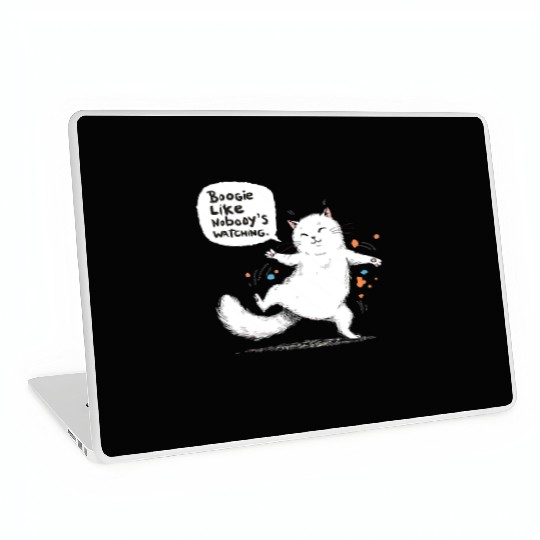 Happy Dancing Cat – Cute Funny Cat Lover Design Laptop Skins