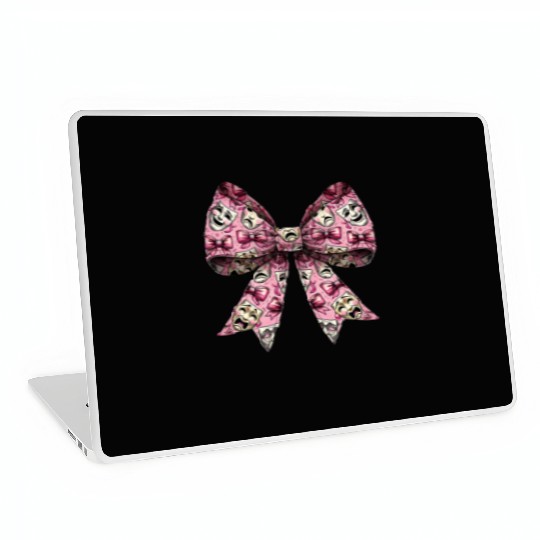 Coquette Bow Theatre Mask Pattern Drama Comedy Laptop Skins