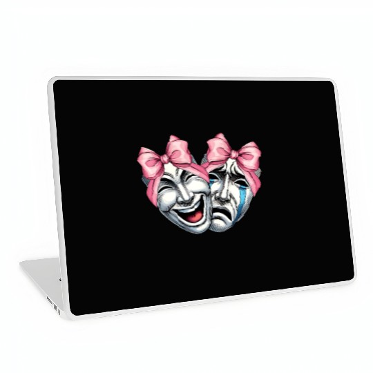 Coquette Bow Theatre Mask Drama Comedy Artist Girl Laptop Skins
