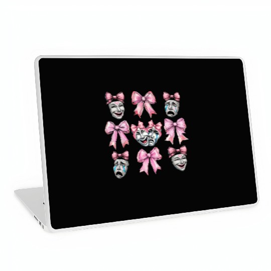 Coquette Bow Theatre Mask Drama Comedy Artist Girl Laptop Skins