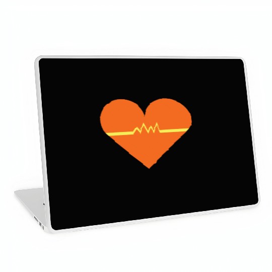 Heartbeat with Heart health care and Cardiac Laptop Skins