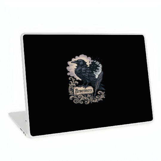 Baroque Raven Nevermore Scroll Poe Poetry Laptop Skins