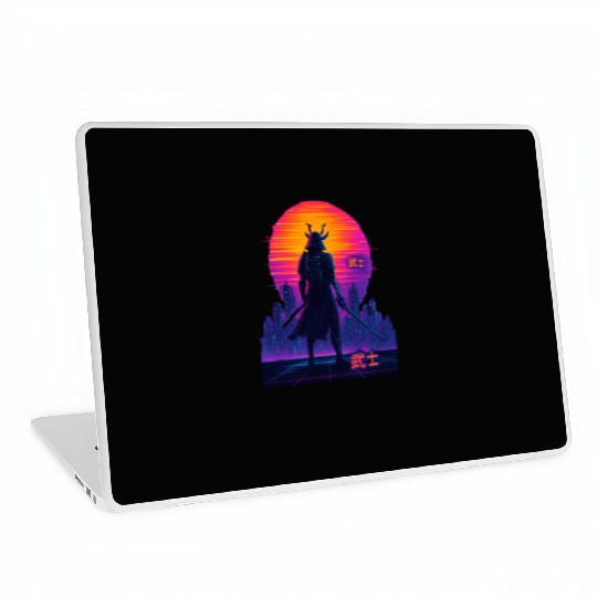 Neon Samurai - Cyberpunk Warrior Art Laptop Skins