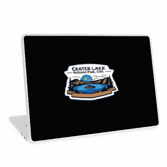 Crater Lake National Park Southern Oregon USA Logo Laptop Skins