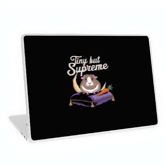 Tiny But Supreme Guinea Pig Royalty with Crown Laptop Skins