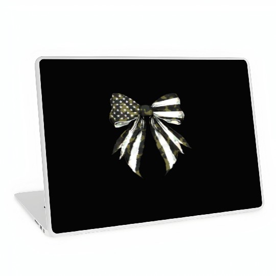 Coquette Bow Camouflage US Flag Pride Patriotic Laptop Skins