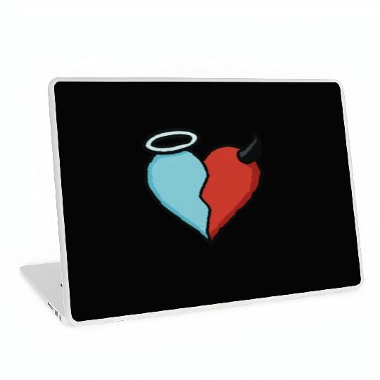 Divided Heart Good and Evil Contrast Angel, Devil Laptop Skins