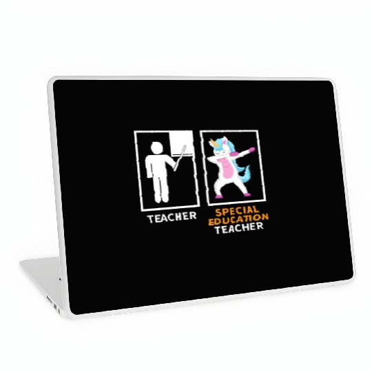 Special education teacher dabbing unicorn Laptop Skins