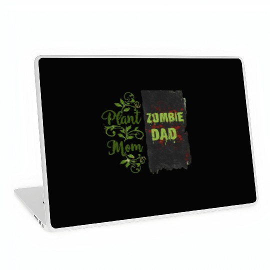 Plant Mom Zombie Dad Couple Design Laptop Skins