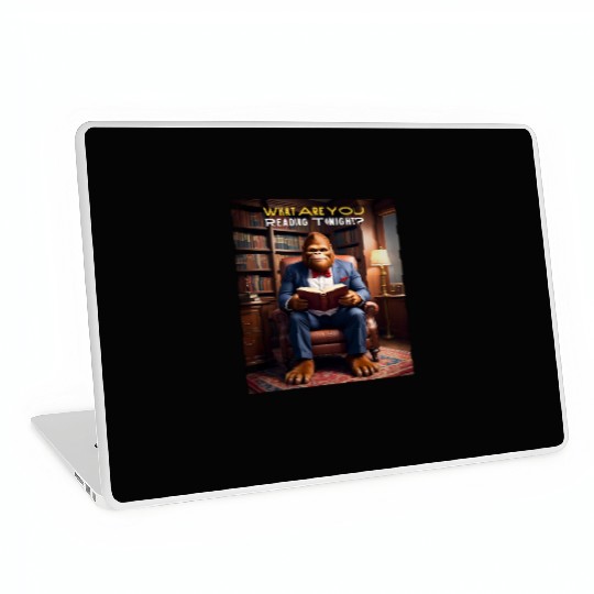 Bigfoot Reading in the Library Sasquatch - What Laptop Skins