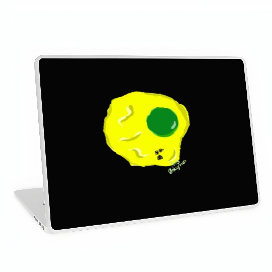 Yellow and green fried egg and flies Laptop Skins