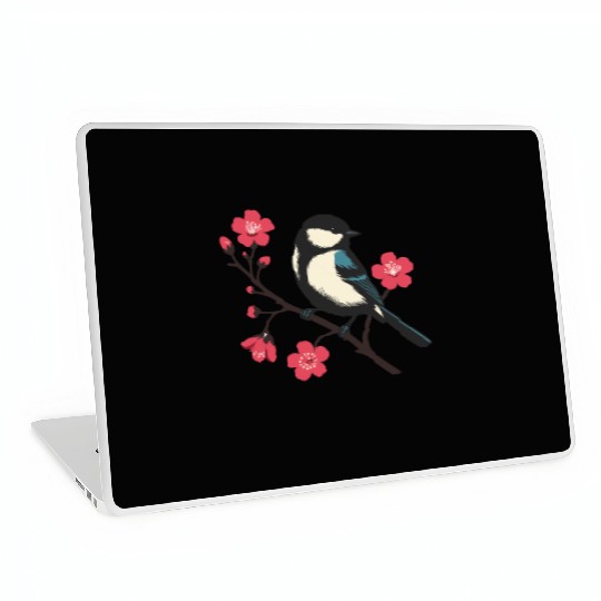 Cherry Blossom Bird - Spring Serenity Art Laptop Skins