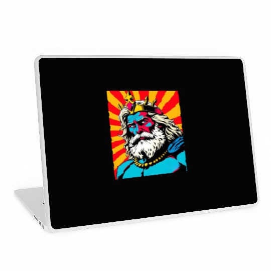 Bold Pop Art Zeus – Colorful Greek God Illustratio Laptop Skins