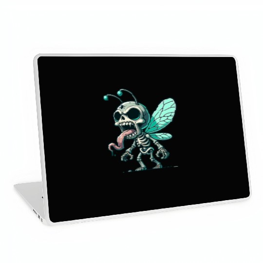 Insect Skeleton Mutant – Tongue-Out Creepy Bug Laptop Skins