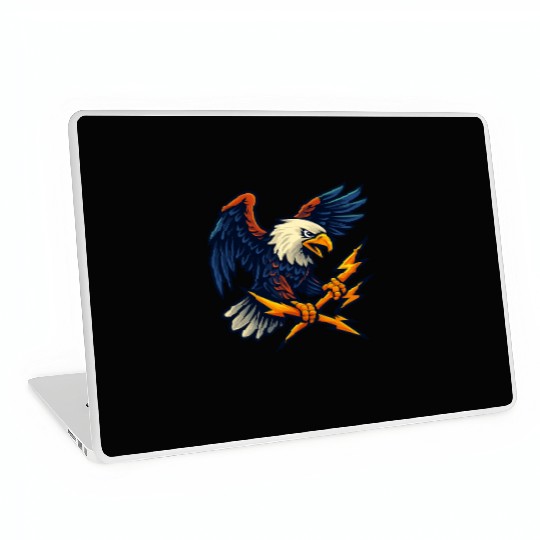 Bald Eagle with Lightning Bolts Laptop Skins Design