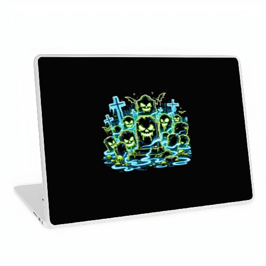 Neon Tomb Uprising – Glowing Graveyard Ghouls Laptop Skins