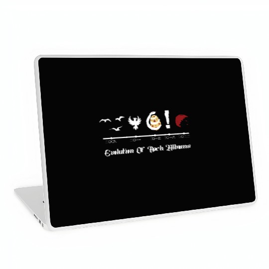Rock Album Evolution: Minimalist Vector icons Laptop Skins