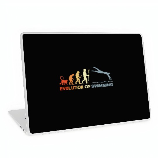 Vintage Evolution Of Swimming Laptop Skins