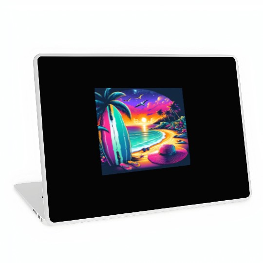 Tropical Sunset Surf Vibes Laptop Skins