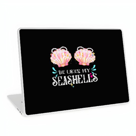 She likes my Seashells summer crusin couple love Laptop Skins