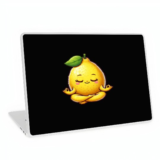 Cute lemon yoga meditation relaxation cartoon Laptop Skins