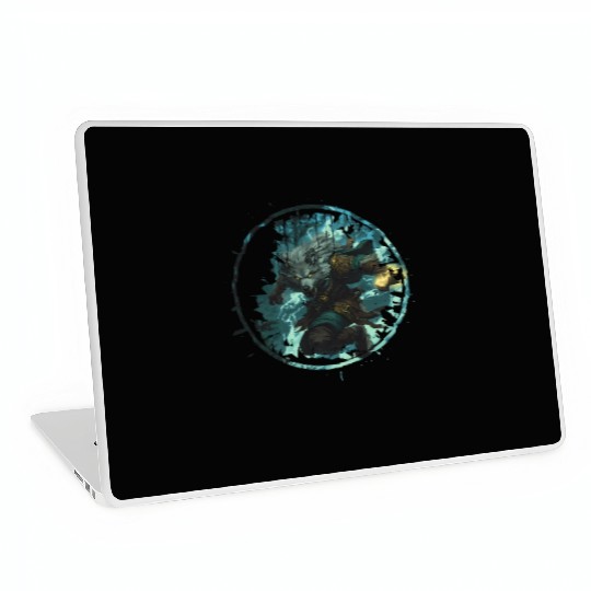Mystical Werewolf With Magic In The Dark Forest Laptop Skins