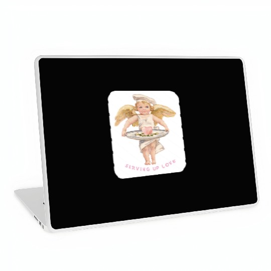 Chef Cook Valentine SERVING UP LOVE Cupid Angel Laptop Skins