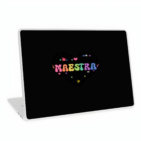 Teacher Maestra Spanish Teacher Heart Laptop Skins