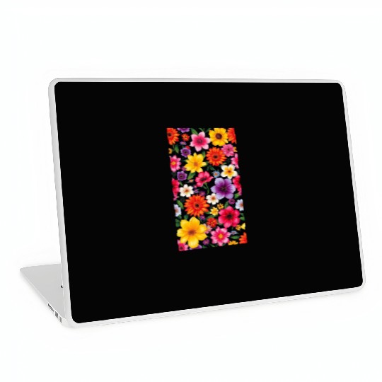 Vibrant Wildflower Garden – Colorful Floral Patter Laptop Skins