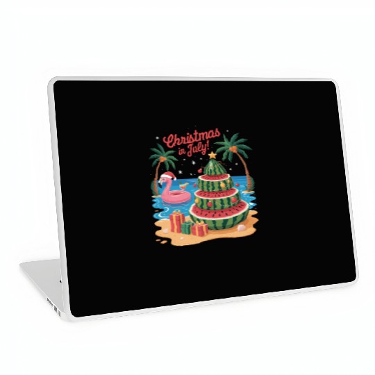 Christmas In July Watermelon Xmas Tree Santa Laptop Skins