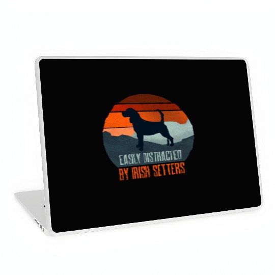 Easily Distracted By Irish Setters Dog Walking Laptop Skins