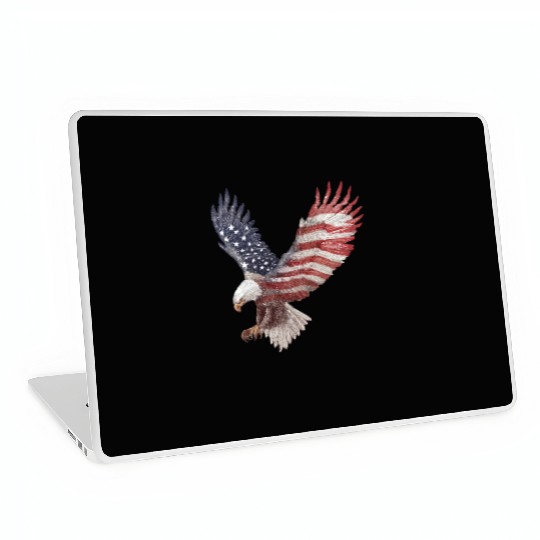 Bald Eagle with the American Flag Forming Wings Laptop Skins
