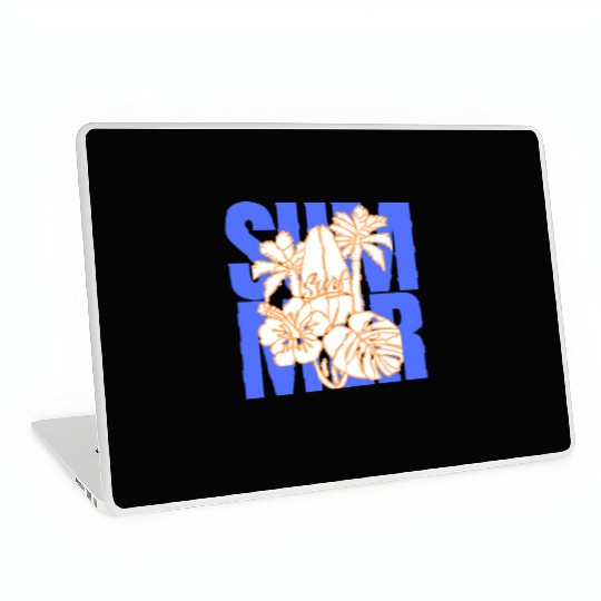 Summer Surfboard & Palm Tree Tropical Design Laptop Skins