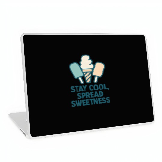 Stay Cool, Spread Sweetness Cute Ice Cream Cone Laptop Skins