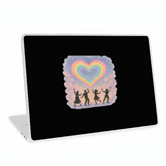 20250702 1417 Rainbow Heart Dance simple compos Laptop Skins