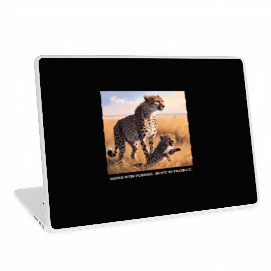 Mama Cheetah and Cub Laptop Skins