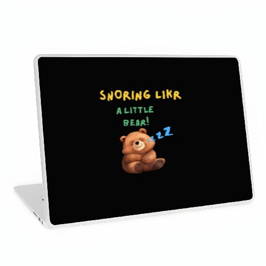 Cute Snoring Bear Graphic Design Laptop Skins