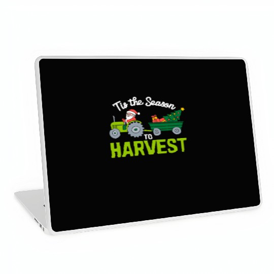 Tis The Season To Harvest Farm Tractor Christmas Laptop Skins