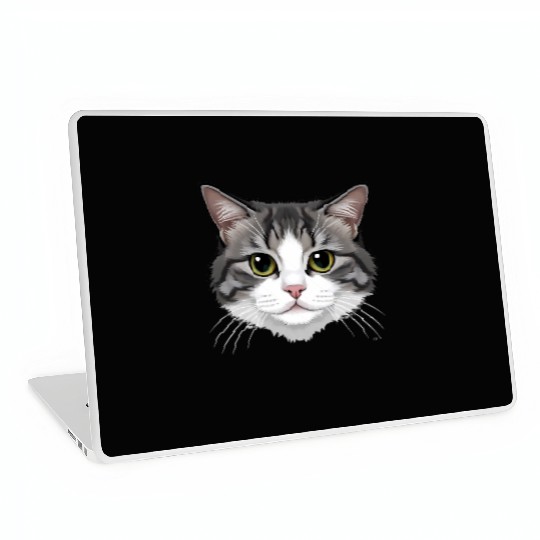 Realistic Cat Face – Feline Charm in Every Detail Laptop Skins