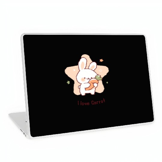 I Love Carrot – Cute Bunny with Carrot Laptop Skins