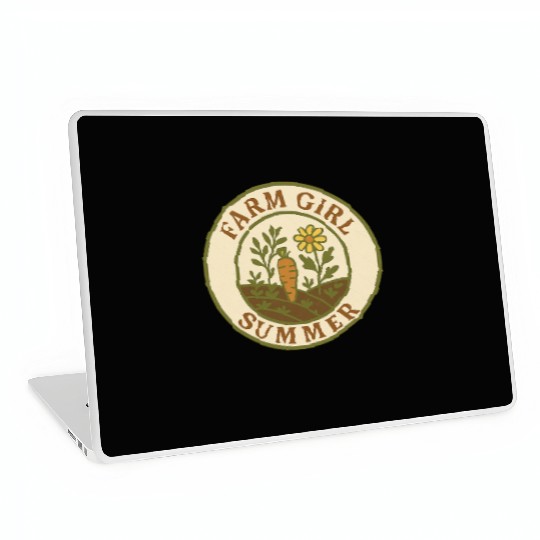 Farm Girl Summer Circle Laptop Skins