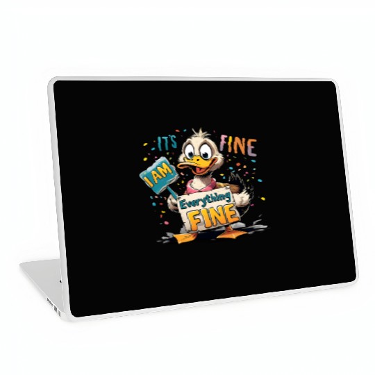 It's Fine I'm Fine Everything Is Fine Cute Duck Laptop Skins