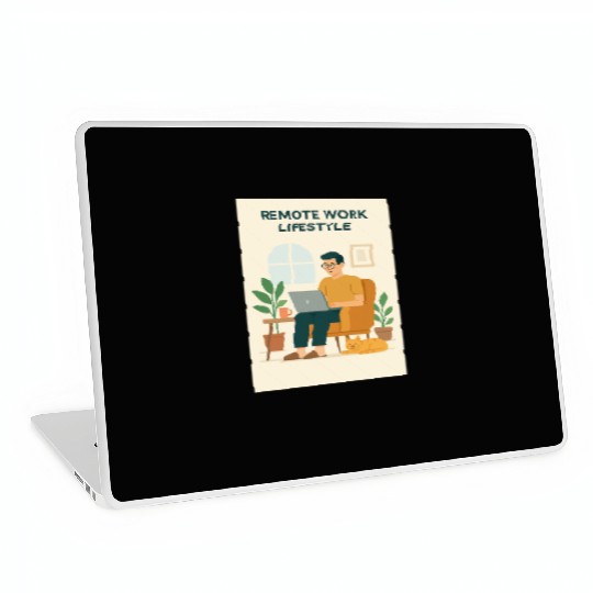 Remote Work Lifestyle Illustration Laptop Skins